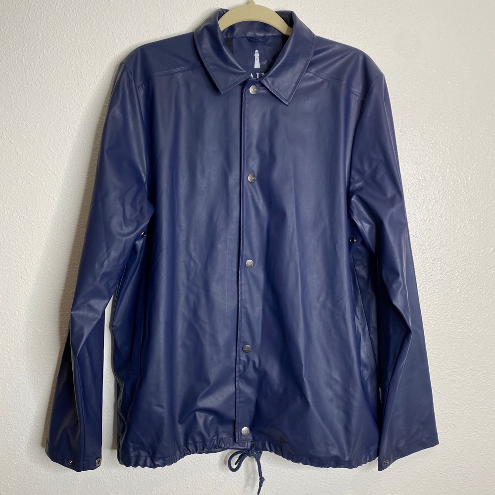 RAINS Mens Navy‎ Blue Coach Jacket Lightweight Raincoat M/L